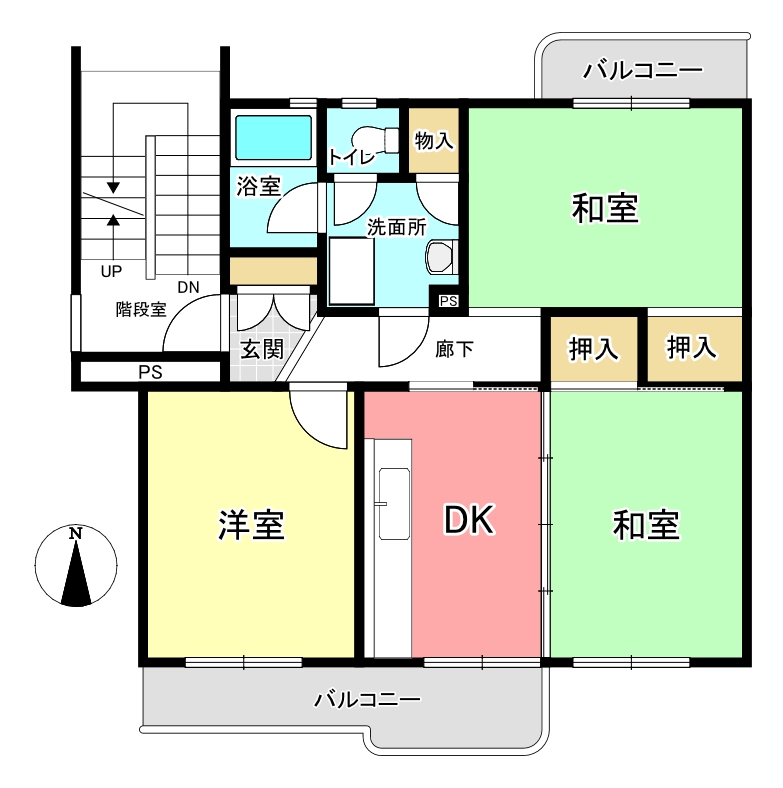 白井市｜清水口第2住宅｜5階｜3DK